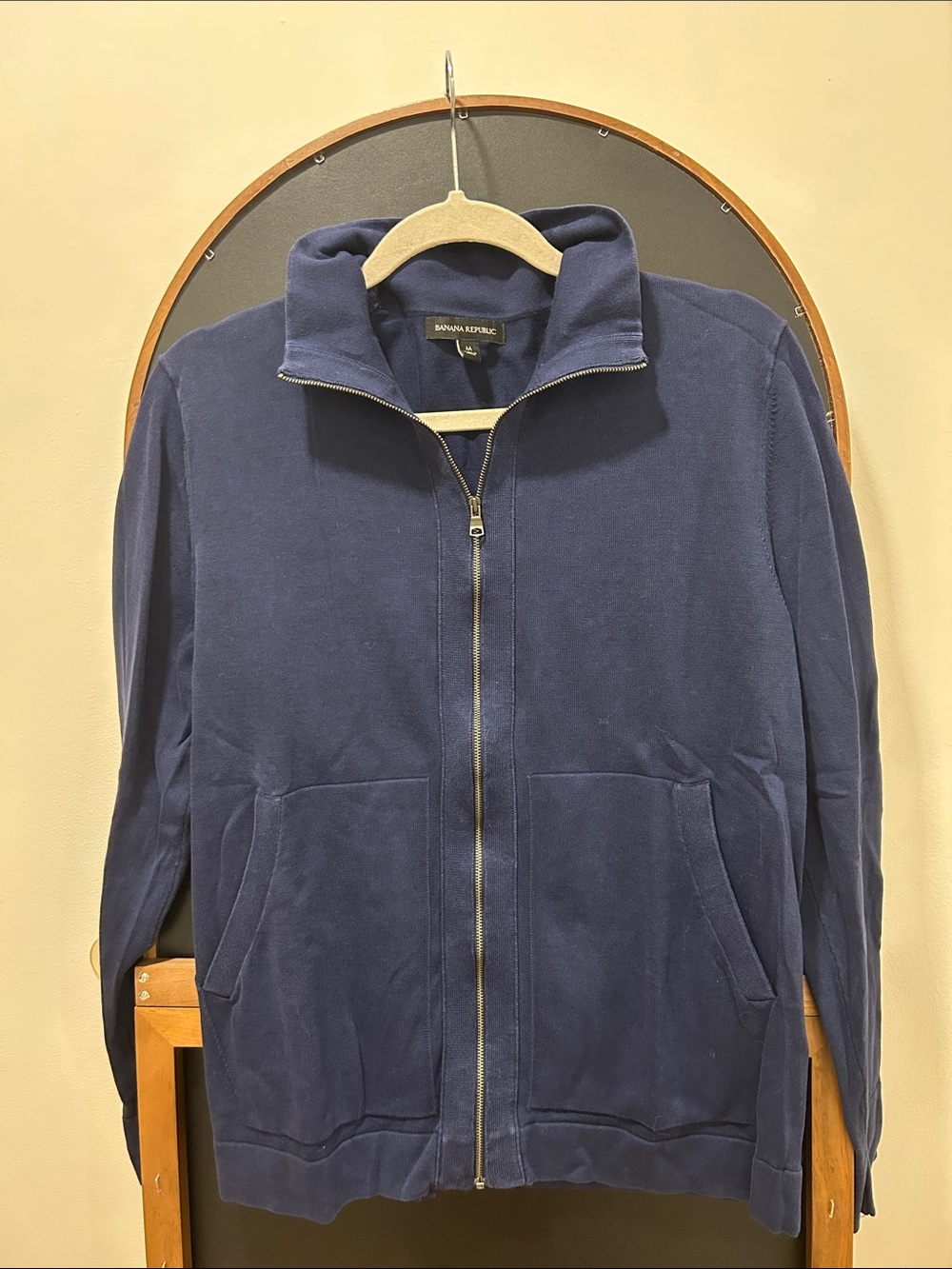 Banana Republic Men's Dark Navy Zip-Up Sweater